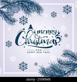 carte de voeux joyeux noël avec arbre de noël, carte de voeux noël avec noël, carte de joyeux noël, bannière joyeux noël, thème d'hiver Illustration de Vecteur