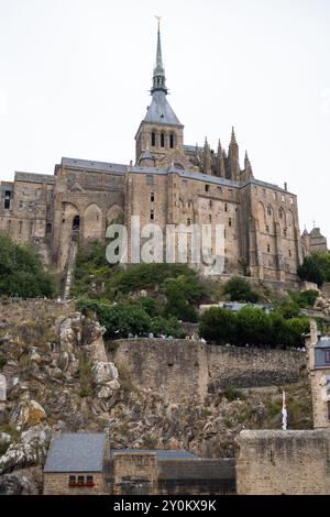 Mont Saint-Michel de l'intérieur par temps gris - Côte de la Manche - France Banque D'Images