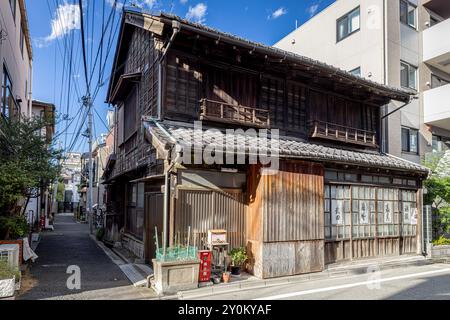 Rue traditionnelle japonaise minka au japon Banque D'Images