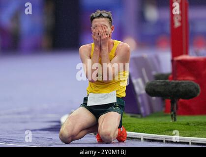 Stade de France, Paris, France. 03 septembre 2024. Jaryd Clifford, de l'Australie, sur le terrain en finale du 1500m - T12 masculin lors des Jeux paralympiques de Paris 2024 au stade de France, Paris, France. Ulrik Pedersen/CSM/Alamy Live News Banque D'Images