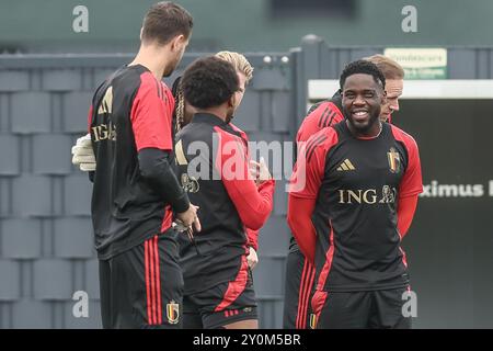 Tubize, Belgique. 03 septembre 2024. Le belge Orel Mangala photographié lors d'une séance d'entraînement de l'équipe nationale belge de football Red Devils, au centre d'entraînement de la Royal Belgian Football Association, à Tubize, mardi 03 septembre 2024. Les Red Devils affrontent Israël vendredi, pour l’UEFA Nations League 2025. BELGA PHOTO BRUNO FAHY crédit : Belga News Agency/Alamy Live News Banque D'Images