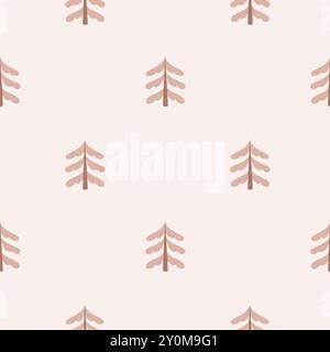 Un motif d'automne simple et confortable dans un motif à chevrons de forêt minimaliste dans un style scandinave. Illustration de Vecteur