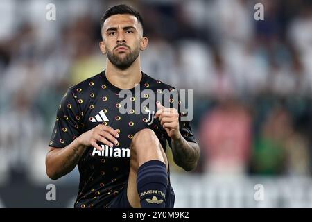 Nico Gonzalez de la Juventus FC pendant le match de Serie A entre la Juventus FC et l'AS Roma au stade Allianz le 1er septembre 2024 à Turin, Italie . Banque D'Images