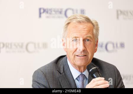 L'ancien président allemand Christian Wulff ( CDU ) s'entretient avec des journalistes le 3 septembre 2024 au Pressclub de Munich, en Allemagne. (Photo Alexander Pohl/Sipa USA) Banque D'Images