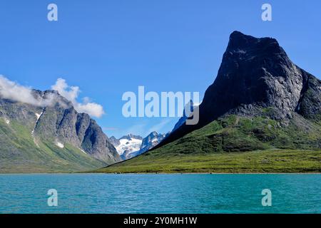 Montagnes autour de Tasermiut Fjprd, Groenland Banque D'Images