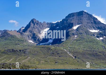 Montagnes autour de Tasermiut Fjprd, Groenland Banque D'Images