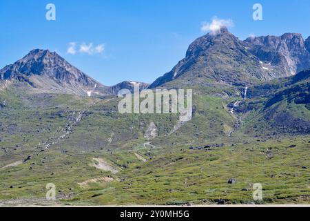 Montagnes autour de Tasermiut Fjprd, Groenland Banque D'Images