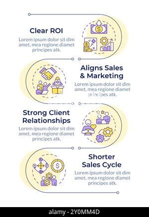 Séquence verticale infographique des avantages du marketing basé sur les comptes Illustration de Vecteur