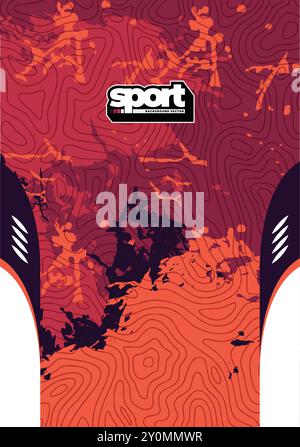 CONCEVEZ LE FOND SPORTIF ET LE MOTIF POUR LE MAILLOT DE SUBLIMATION Illustration de Vecteur