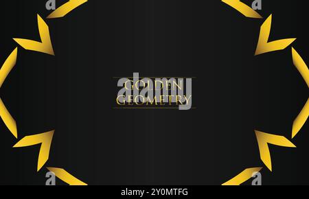 fond noir de luxe avec forme hexagonale géométrique dorée abstraite Illustration de Vecteur