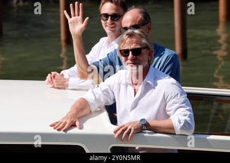 Drew Starkey, Luca Guadagnino und Daniel Craig BEI der Ankunft am Pier des Palazzo del Cinema auf der Biennale di Venezia 2024 / 81. Internationale Filmfestspiele von Venedig. Venedig, *** Drew Starkey, Luca Guadagnino et Daniel Craig arrivant à l'embarcadère du Palazzo del Cinema à la Biennale di Venezia 2024 81 Festival International du film de Venise, Foto:xD.xBedrosianx/xFuturexImagex craig 4934 Banque D'Images