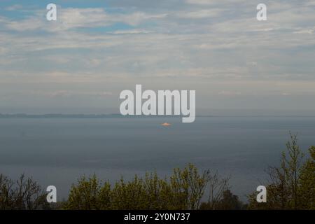 Vue sur le lac Vättern et Visingsö Banque D'Images