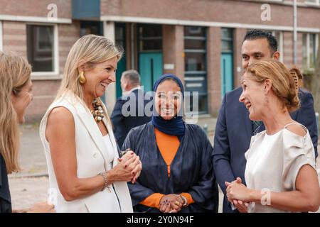 Rotterdam, pays-Bas, 2024-09-03 14:33:05 ROTTERDAM, 03-09-2024, Reine Maxima lors d'une visite de travail à la fondation Team Toekomst à Delfshaven à Rotterdam. PHOTO : NLBeeld/Fotovrouwtje crédit : NL Beeld / Hans de Vries Banque D'Images