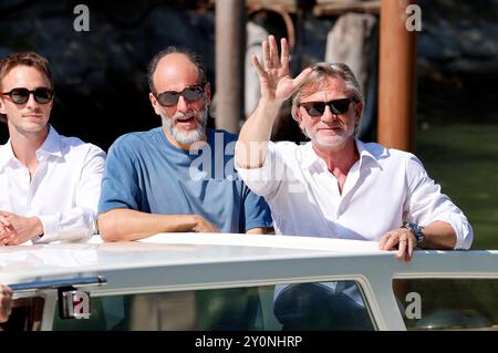 Drew Starkey, Luca Guadagnino und Daniel Craig BEI der Ankunft am Pier des Palazzo del Cinema auf der Biennale di Venezia 2024 / 81. Internationale Filmfestspiele von Venedig. Venedig, Banque D'Images