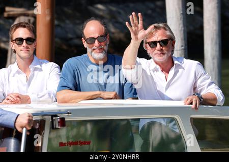 Drew Starkey, Luca Guadagnino und Daniel Craig BEI der Ankunft am Pier des Palazzo del Cinema auf der Biennale di Venezia 2024 / 81. Internationale Filmfestspiele von Venedig. Venedig, Banque D'Images