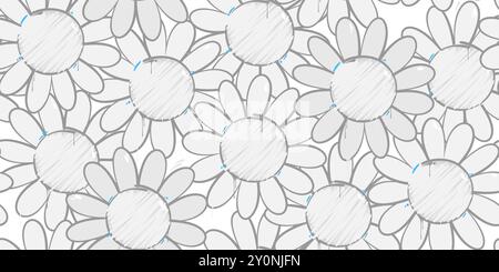 Cool simple abstrait Graffiti style Flowers Seamless fond Template Illustration de Vecteur