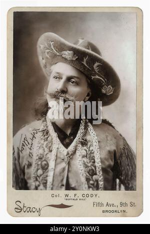 Carte de cabinet de Buffalo Bill Cody, c 1890 - photo de Stacy, Brooklyn Banque D'Images