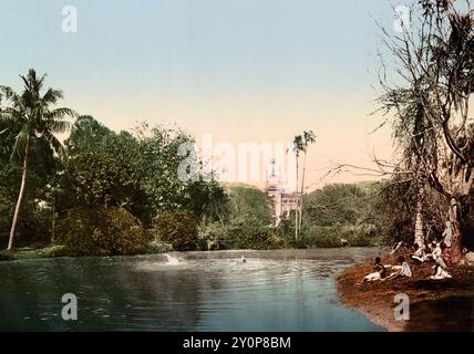 Haute Cour vue depuis Eden Garden Calcutta, Inde, vers 1900 Banque D'Images