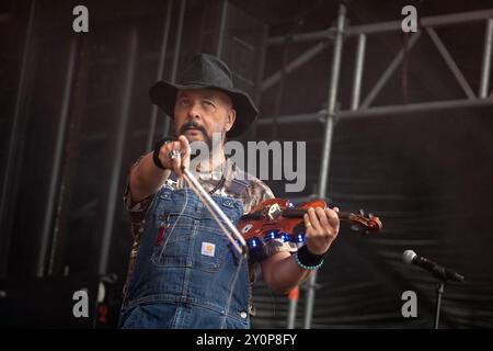 Trondheim, Norvège. 24 août 2024. Le groupe suédois Rednex donne un concert live lors du spectacle We Love the 90s and 2000s à Trondheim. Banque D'Images