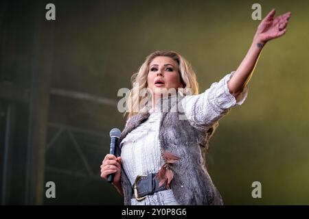 Trondheim, Norvège. 24 août 2024. Le groupe suédois Rednex donne un concert live lors du spectacle We Love the 90s and 2000s à Trondheim. Banque D'Images