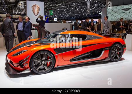 Koenigsegg Agera 'final One of 1' Custom Made Supercar au salon international de l'automobile de Genève. Suisse - 2 mars 2016. Banque D'Images