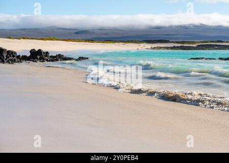 Plage de Cerro Brujo, île de San Cristobal, parc national des Galapagos, Équateur. Banque D'Images