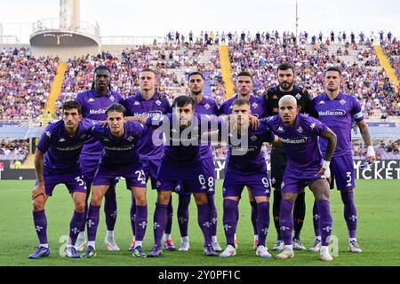 Formation de l'équipe ACF Fiorentina lors de l'ACF Fiorentina vs AC Monza, match de football italien Serie A à Florence, Italie, le 1er septembre 2024 Banque D'Images