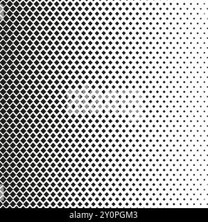 Motif diamant abstrait. Dégradé géométrique de demi-tons. Effet de fondu noir à blanc. Texture vectorielle minimaliste. Illustration de Vecteur