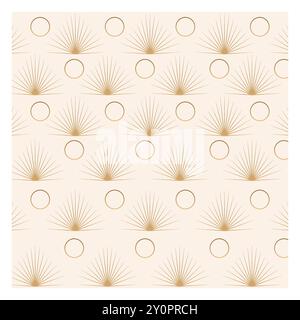 Géométrie de luxe japonaise sans couture Art Deco Gold Lines Pattern pour Boho Wallpaper modèle de vêtements textiles sans couture conception monogramme Illustration de Vecteur