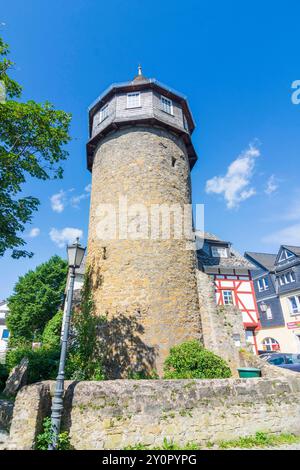 Tour de ville Hexenturm Herborn Westerwald Hessen, Hesse Allemagne Banque D'Images