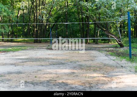 jouez au sport net championnat match match sur gazon compétition balle action terrain de volley-ball Banque D'Images