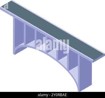 Pont en arc enjambant un plan d'eau, reliant deux points Illustration de Vecteur