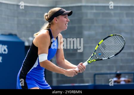 Caroline Wozniacki (DEN) participe au tour 1 de l'US Open Tennis 2024. Banque D'Images