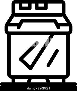 Icône de ligne d'une imprimante multifonction, pour l'impression, la numérisation et la copie de documents Illustration de Vecteur