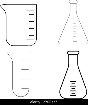 Erlenmeyer icône conception d'illustration simple Illustration de Vecteur