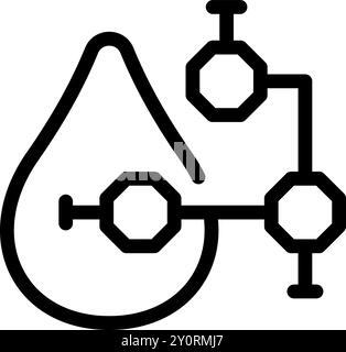 Schéma simple d'une molécule d'eau se connectant, montrant les liaisons entre l'hydrogène et l'oxygène Illustration de Vecteur