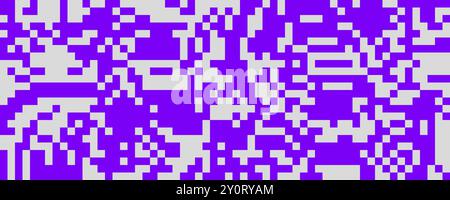 Texture pixelisée néon. Fond tramé violet et gris. Toile de fond numérisée pour bannière, affiche, flyer, brochure, livret, dépliant. Fond d'écran vectoriel superposé pixellisé Illustration de Vecteur