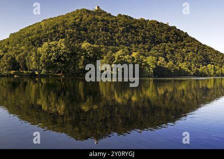 Hengsteysee, vue du monument Kaiser Wilhelm sur le versant de la Ruhr du Syberg, Dortmund, Rhénanie du Nord-Westphalie, Allemagne, Europe Banque D'Images