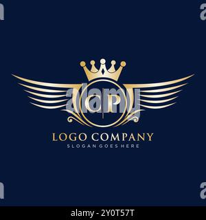 Lettre du client initiale avec le logo Royal Wing Illustration de Vecteur
