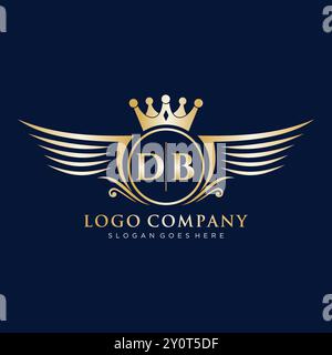 Lettre DB initiale avec logo Royal Wing Illustration de Vecteur