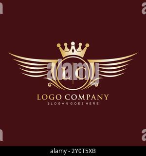 Lettre LC initiale du logo Royal Wing Illustration de Vecteur