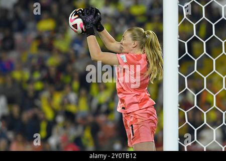 Bogota, Colombie. 03 septembre 2024. La gardienne australienne Chloe Lincoln, lors du match de Coupe du monde féminine U-20 de la FIFA, Colombie 2024 opposant le Mexique et l'Australie, au stade El Campin, à Bogota, le 3 septembre 2024. Photo : Julian Medina/DiaEsportivo/Alamy Live News crédit : DiaEsportivo/Alamy Live News Banque D'Images