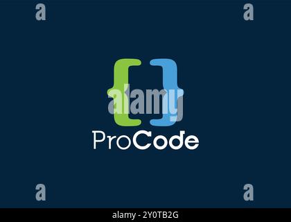 Modèle de conception de logo de codage minimaliste. Logo de programmeur de style moderne Illustration de Vecteur