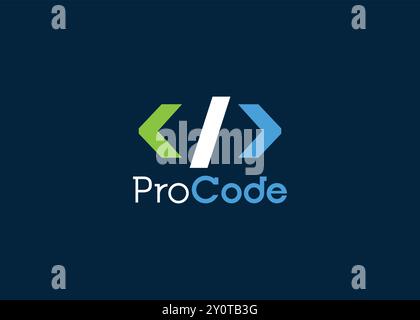 Modèle de conception de logo de codage minimaliste. Logo de programmeur de style moderne Illustration de Vecteur