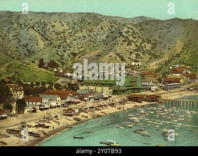 La plage, Avalon, Santa Catalina Island, Californie 1903. Banque D'Images