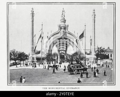 L'ENTRÉE MONUMENTALE DE L'ARTICLE L'EXPOSITION DE PARIS COMME RÉALISATION MÉCANIQUE. Par Edmund Mitchell de The Engineering Magazine consacré au progrès industriel volume XIX 1900 The Engineering Magazine Co Banque D'Images