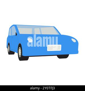 Icône de voiture de dessin animé bleu Illustration de Vecteur