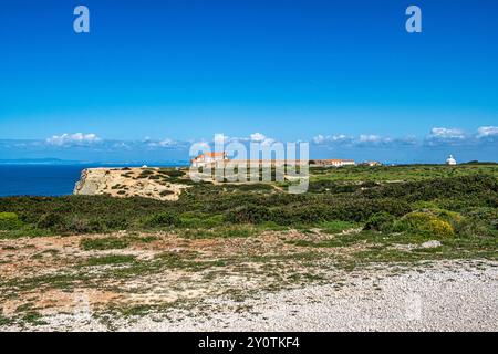 Le sanctuaire complexe Santuario de Nossa Senhora do Cabo Espichel, qui comprend l'église encore en usage aujourd'hui, situé à l'ouest de Sesimbra, Port Banque D'Images