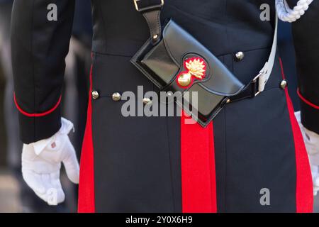 Uniforme de cérémonie des carabiniers italiens, détenteur de munitions Banque D'Images