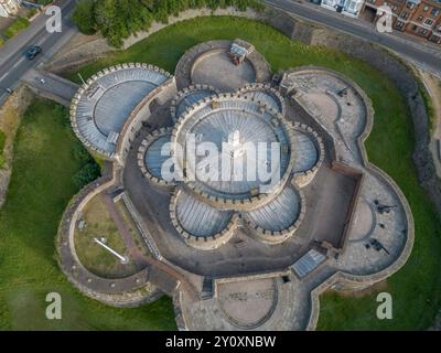 Vue aérienne du château Deal construit par henri VIII vers 1540 sur la côte du kent Banque D'Images